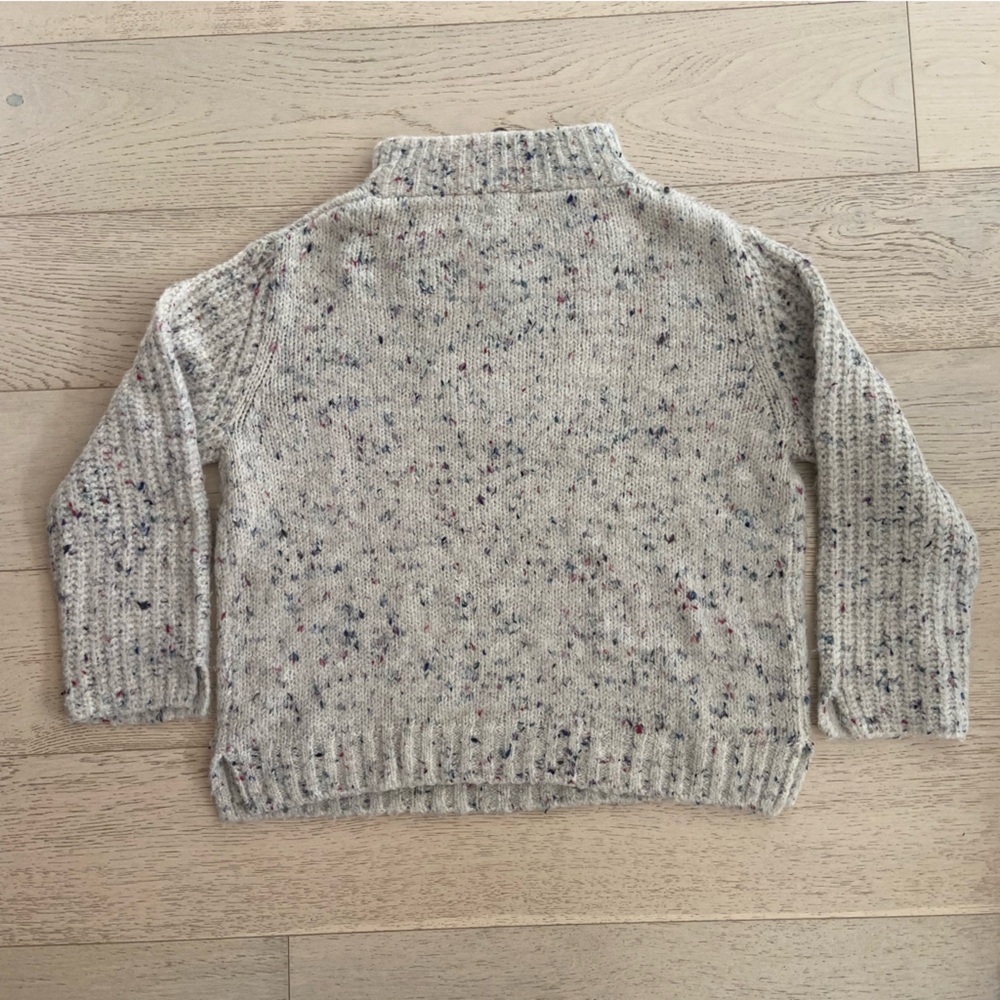 LINE THE LABEL Georgia Half Zip Sweater Large Heather Beige Relaxed EUC - Picture 5 of 9